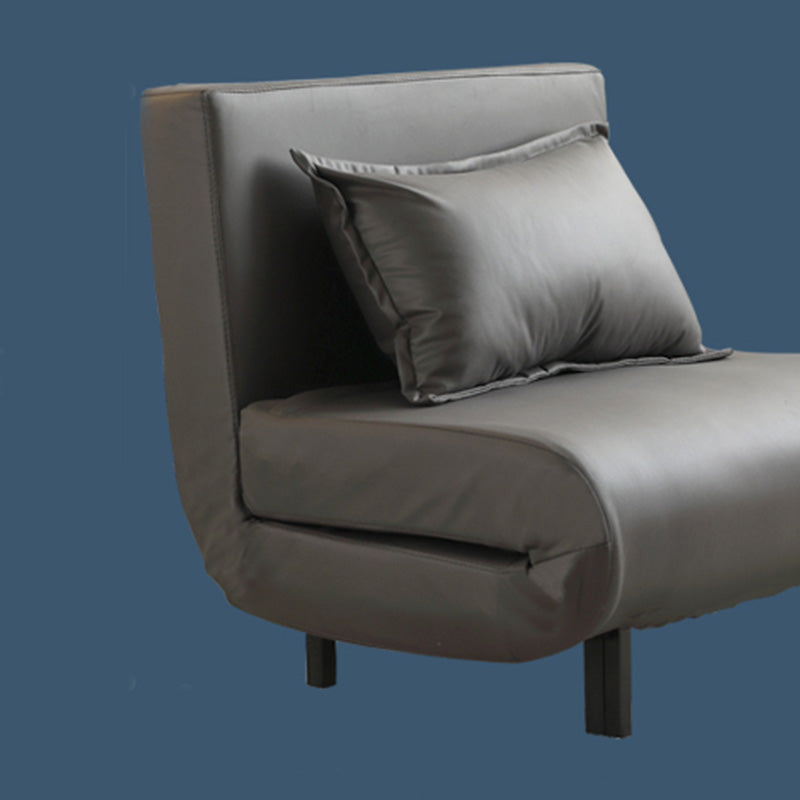 Contemporary Convertible Sofas with Tight Back in Faux Leather/Linen Blend Clearhalo 'furn' 'furn_futons' 'Furniture' 'Futons & Daybeds' 'Futons' 'Living Room Furniture' 7533971