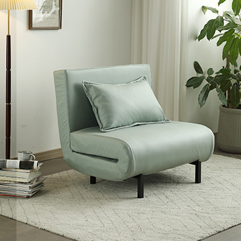 Contemporary Convertible Sofas with Tight Back in Faux Leather/Linen Blend 35"L x 28"W x 32"H Light Green Clearhalo 'furn' 'furn_futons' 'Furniture' 'Futons & Daybeds' 'Futons' 'Living Room Furniture' 7533973