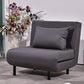 Contemporary Convertible Sofas with Tight Back in Faux Leather/Linen Blend 35"L x 28"W x 32"H Dark Gray Clearhalo 'furn' 'furn_futons' 'Furniture' 'Futons & Daybeds' 'Futons' 'Living Room Furniture' 7533975