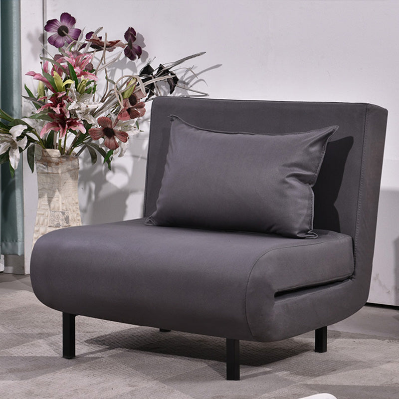 Contemporary Convertible Sofas with Tight Back in Faux Leather/Linen Blend 35"L x 28"W x 32"H Dark Gray Clearhalo 'furn' 'furn_futons' 'Furniture' 'Futons & Daybeds' 'Futons' 'Living Room Furniture' 7533975