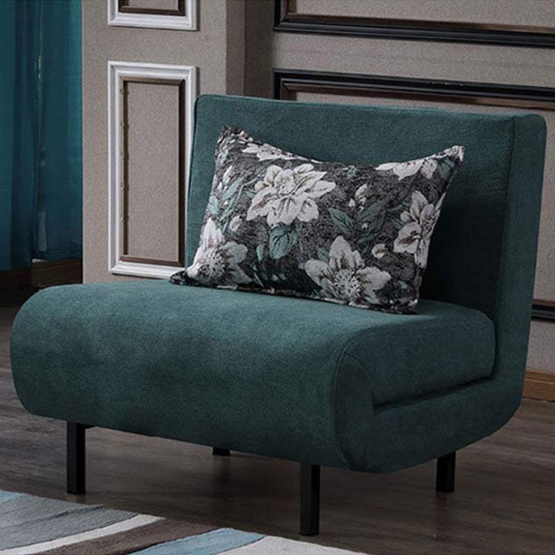 Contemporary Convertible Sofas with Tight Back in Faux Leather/Linen Blend 35"L x 28"W x 32"H Dark Green Clearhalo 'furn' 'furn_futons' 'Furniture' 'Futons & Daybeds' 'Futons' 'Living Room Furniture' 7533980