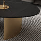 Glam Oval Slate Top Coffee Table Steel 2 Legs Cocktail Table Clearhalo 'Coffee & Accent Tables' 'Coffee Tables' 'coffee_tables' 'furn' 'furn_coffee_tables' 'Furniture' 'Living Room Furniture' 7533993