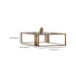 Glam Style Gold Iron Frame Coffee Table Gray Slate Table Top Coffee