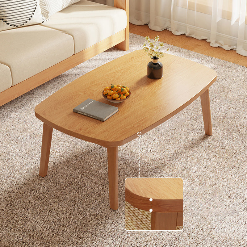 Simple Solid Wood Rectangular Coffee Table 4 Legs Folding Cocktail Table 31"L x 22"W x 17"H Natural Non-Foldable Clearhalo 'Coffee & Accent Tables' 'Coffee Tables' 'coffee_tables' 'furn' 'furn_coffee_tables' 'Furniture' 'Living Room Furniture' 7534073