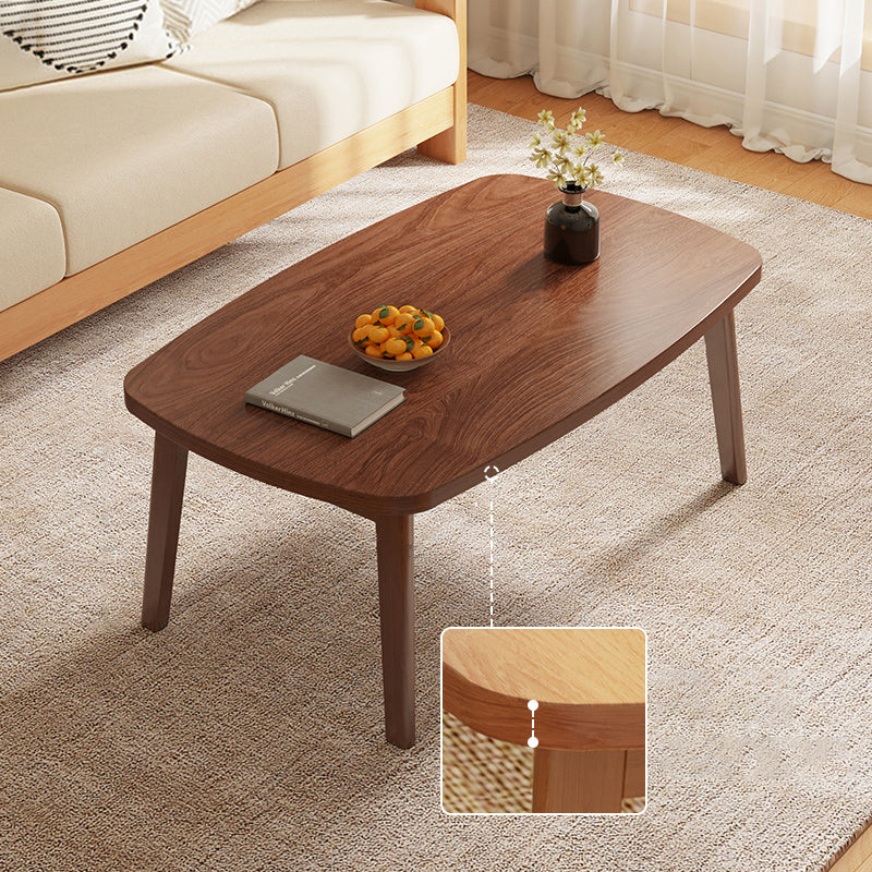 Simple Solid Wood Rectangular Coffee Table 4 Legs Folding Cocktail Table 31"L x 22"W x 17"H Walnut Non-Foldable Clearhalo 'Coffee & Accent Tables' 'Coffee Tables' 'coffee_tables' 'furn' 'furn_coffee_tables' 'Furniture' 'Living Room Furniture' 7534077