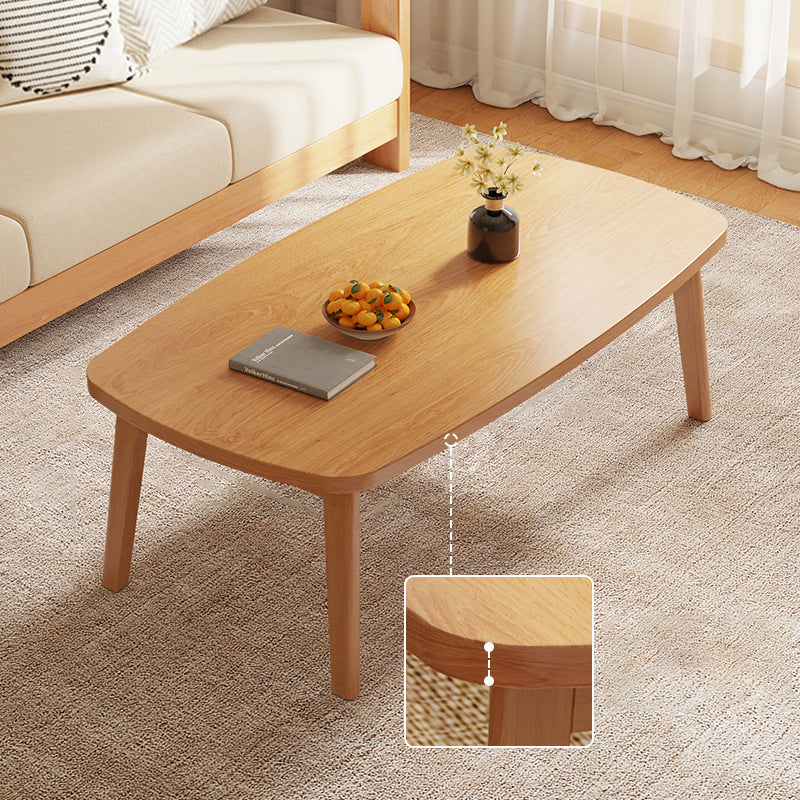 Simple Solid Wood Rectangular Coffee Table 4 Legs Folding Cocktail Table 39"L x 22"W x 17"H Natural Non-Foldable Clearhalo 'Coffee & Accent Tables' 'Coffee Tables' 'coffee_tables' 'furn' 'furn_coffee_tables' 'Furniture' 'Living Room Furniture' 7534095