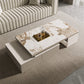 Rectangle Stone Cocktail Table Glam Single Coffee Table with Storage Drawers