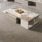 Rectangle Stone Cocktail Table Glam Single Coffee Table with Storage Drawers