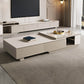 Single Coffee Table Rectangle Stone Cocktail Table with 4 Drawers