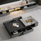 Single Coffee Table Rectangle Stone Cocktail Table with 4 Drawers