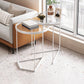 Minimalistic Coffee Table Round Glass Top Cocktail Table with Storage White Clearhalo 'Coffee & Accent Tables' 'Coffee Tables' 'coffee_tables' 'furn' 'furn_coffee_tables' 'Furniture' 'Living Room Furniture' 7534149