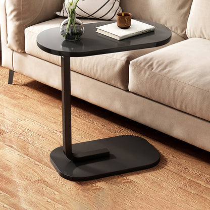 23.6" Tall C-shape End Table Wooden Accent Side Table for Living Room