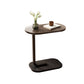 23.6" Tall C-shape End Table Wooden Accent Side Table for Living Room