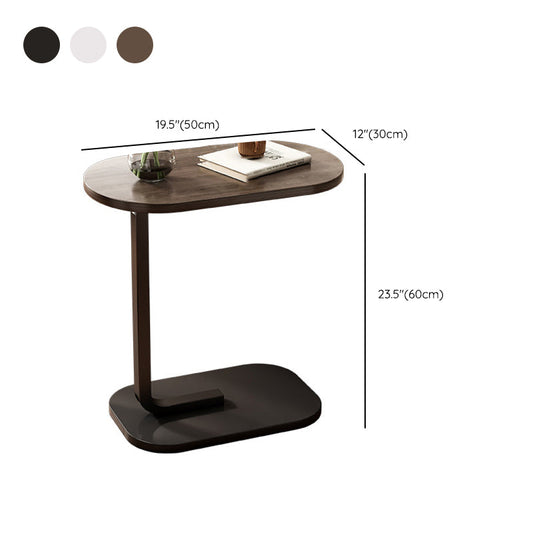 Mesa auxiliar de madera de mesa de forma C de 23.6 "de alto para sala de estar para sala de estar