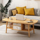 Country Farmhouse Coffee Table Folding Wooden Coffee Cocktail Table 39"L x 20"W x 16"H Natural Storage Included Clearhalo 'Coffee & Accent Tables' 'Coffee Tables' 'coffee_tables' 'furn' 'furn_coffee_tables' 'Furniture' 'Living Room Furniture' 7534175