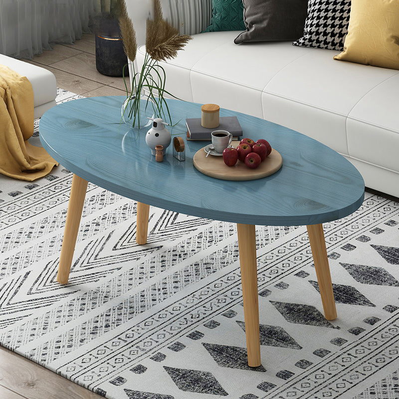 Country Farmhouse Coffee Table Folding Wooden Coffee Cocktail Table 39.5"L x 20"W x 17"H Blue Storage Not Included Clearhalo 'Coffee & Accent Tables' 'Coffee Tables' 'coffee_tables' 'furn' 'furn_coffee_tables' 'Furniture' 'Living Room Furniture' 7534188