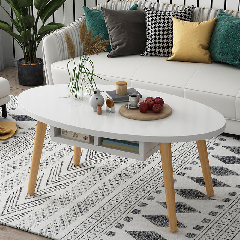 Country Farmhouse Coffee Table Folding Wooden Coffee Cocktail Table 39.5"L x 20"W x 17"H White Storage Included Clearhalo 'Coffee & Accent Tables' 'Coffee Tables' 'coffee_tables' 'furn' 'furn_coffee_tables' 'Furniture' 'Living Room Furniture' 7534196