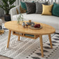 Country Farmhouse Coffee Table Folding Wooden Coffee Cocktail Table 39.5"L x 20"W x 17"H Natural Storage Included Clearhalo 'Coffee & Accent Tables' 'Coffee Tables' 'coffee_tables' 'furn' 'furn_coffee_tables' 'Furniture' 'Living Room Furniture' 7534197