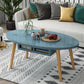 Country Farmhouse Coffee Table Folding Wooden Coffee Cocktail Table 39.5"L x 20"W x 17"H Blue Storage Included Clearhalo 'Coffee & Accent Tables' 'Coffee Tables' 'coffee_tables' 'furn' 'furn_coffee_tables' 'Furniture' 'Living Room Furniture' 7534198