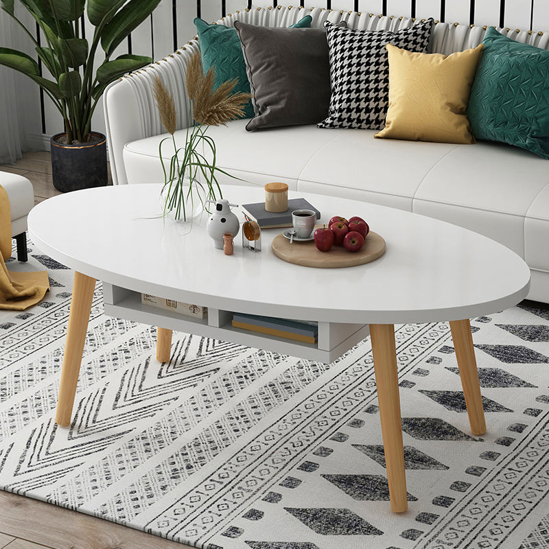 Country Farmhouse Coffee Table Folding Wooden Coffee Cocktail Table 47"L x 24"W x 17"H White Storage Included Clearhalo 'Coffee & Accent Tables' 'Coffee Tables' 'coffee_tables' 'furn' 'furn_coffee_tables' 'Furniture' 'Living Room Furniture' 7534199