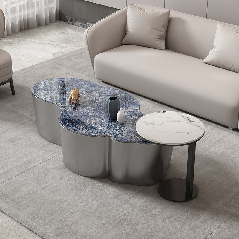 Table basse géométrique en ardoise Table de cocktail basse abstraite moderne