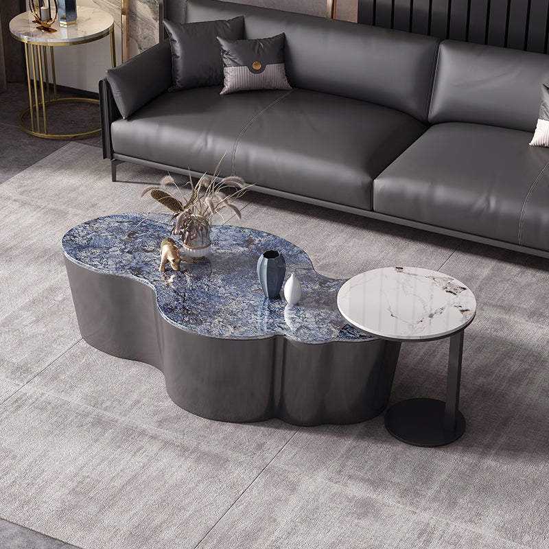 Table basse géométrique en ardoise Table de cocktail basse abstraite moderne