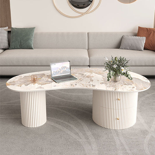 Mesa de café de pizarra con 2 patas Modern Coftail Cocktail Mesa con cajón