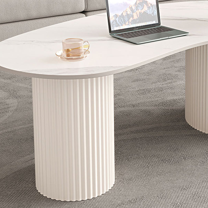 Slate Coffee Table with 2 Legs Modern Coffee Cocktail Table with Drawer Clearhalo 'Coffee & Accent Tables' 'Coffee Tables' 'coffee_tables' 'furn' 'furn_coffee_tables' 'Furniture' 'Living Room Furniture' 7534260
