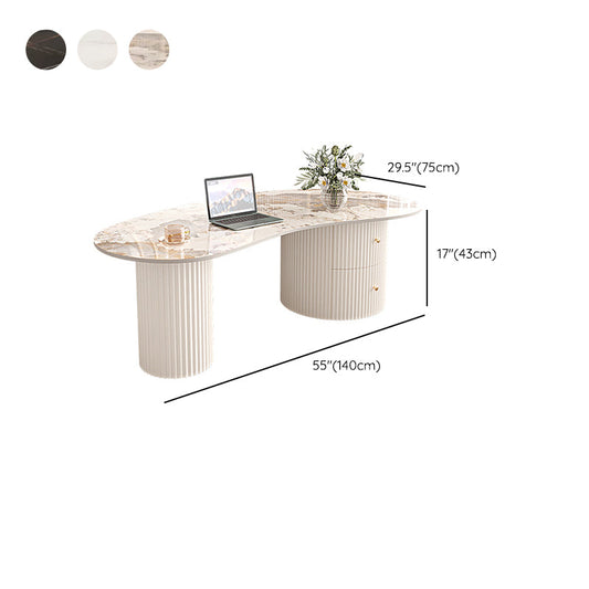 Mesa de café de pizarra con 2 patas Modern Coftail Cocktail Mesa con cajón