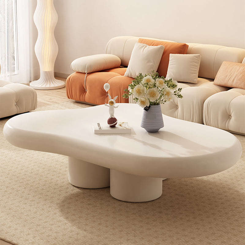 Table basse ou table de cocktail en bois moderne, 4 pieds, table basse ou d'appoint, blanche