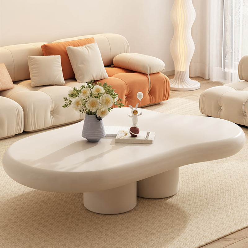 Table basse ou table de cocktail en bois moderne, 4 pieds, table basse ou d'appoint, blanche