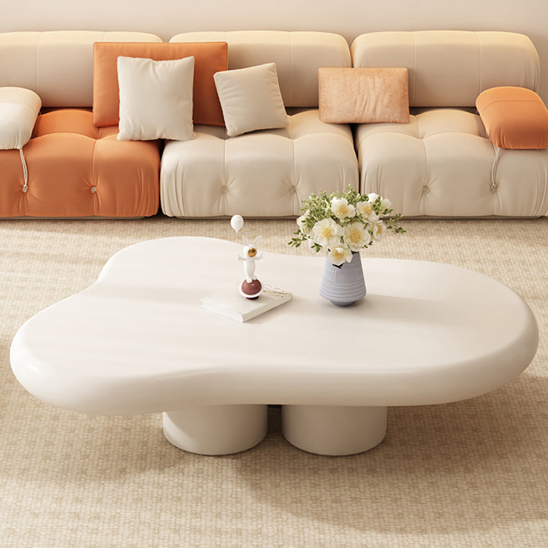 Table basse ou table de cocktail en bois moderne, 4 pieds, table basse ou d'appoint, blanche