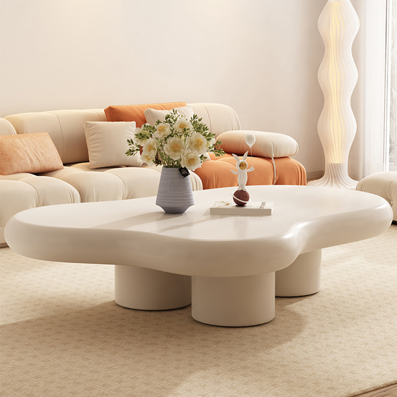 Table basse ou table de cocktail en bois moderne, 4 pieds, table basse ou d'appoint, blanche