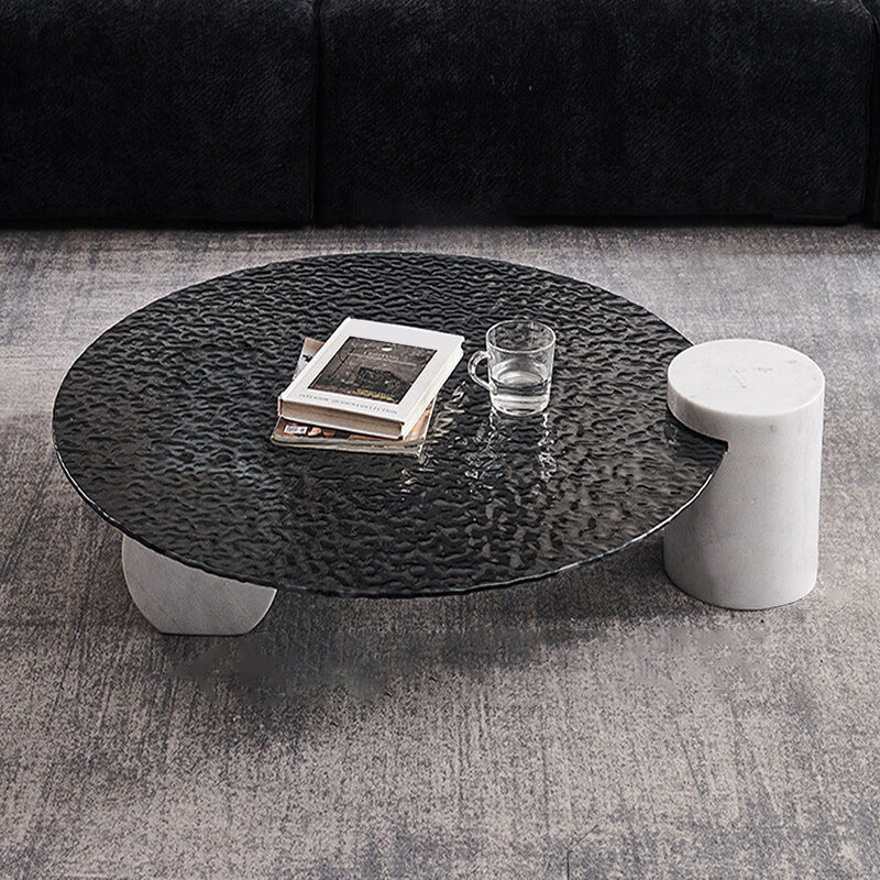 Mesa de cóctel de café con tapa de vidrio Mesa auxiliar o de café abstracta