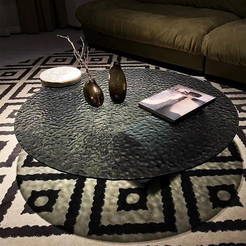 Mesa de cóctel de café con tapa de vidrio Mesa auxiliar o de café abstracta