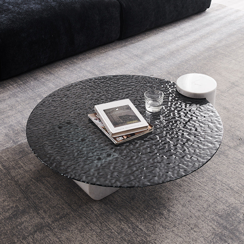 Mesa de cóctel de café con tapa de vidrio Mesa auxiliar o de café abstracta