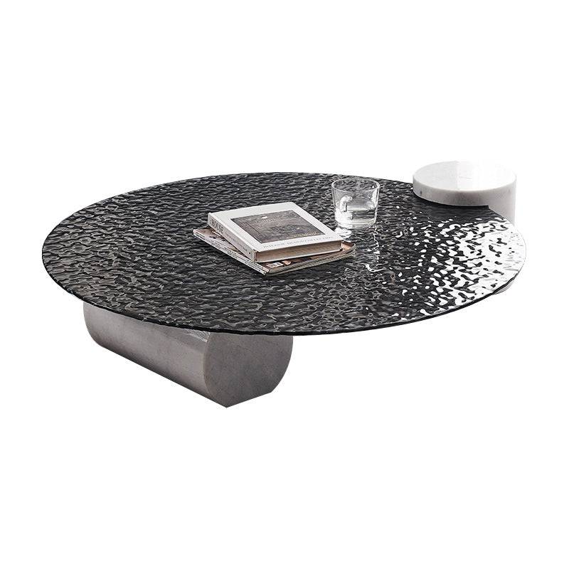 Mesa de cóctel de café con tapa de vidrio Mesa auxiliar o de café abstracta