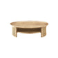 12"H Contemporary Cocktail Table Storage Brown Round Coffee Table
