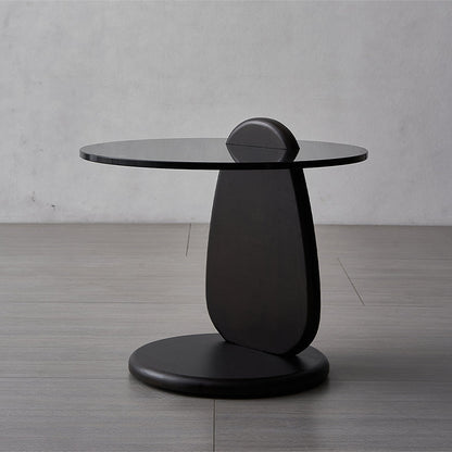 Glass Top Coffee Cocktail Table Black Coffee or End Table with 3 Legs