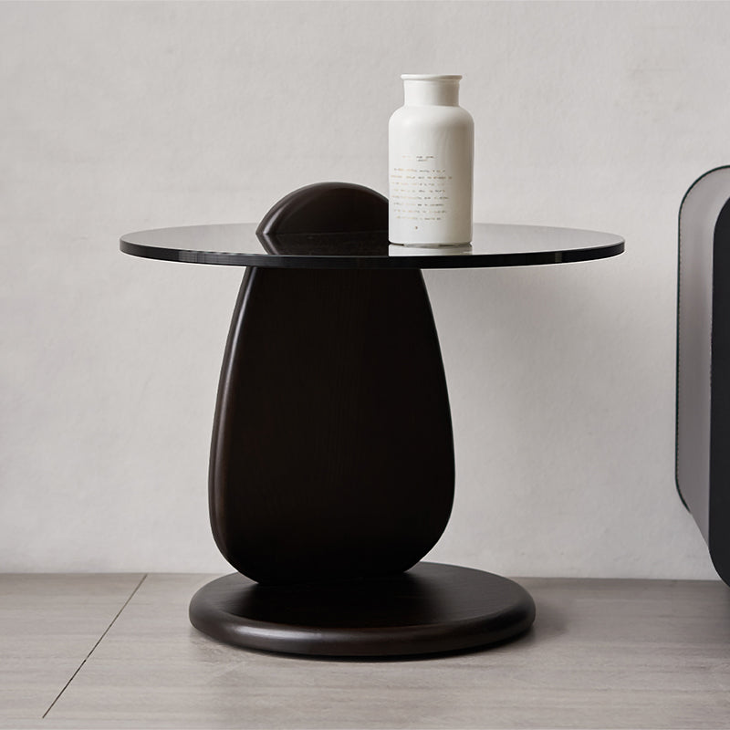 Glass Top Coffee Cocktail Table Black Coffee or End Table with 3 Legs