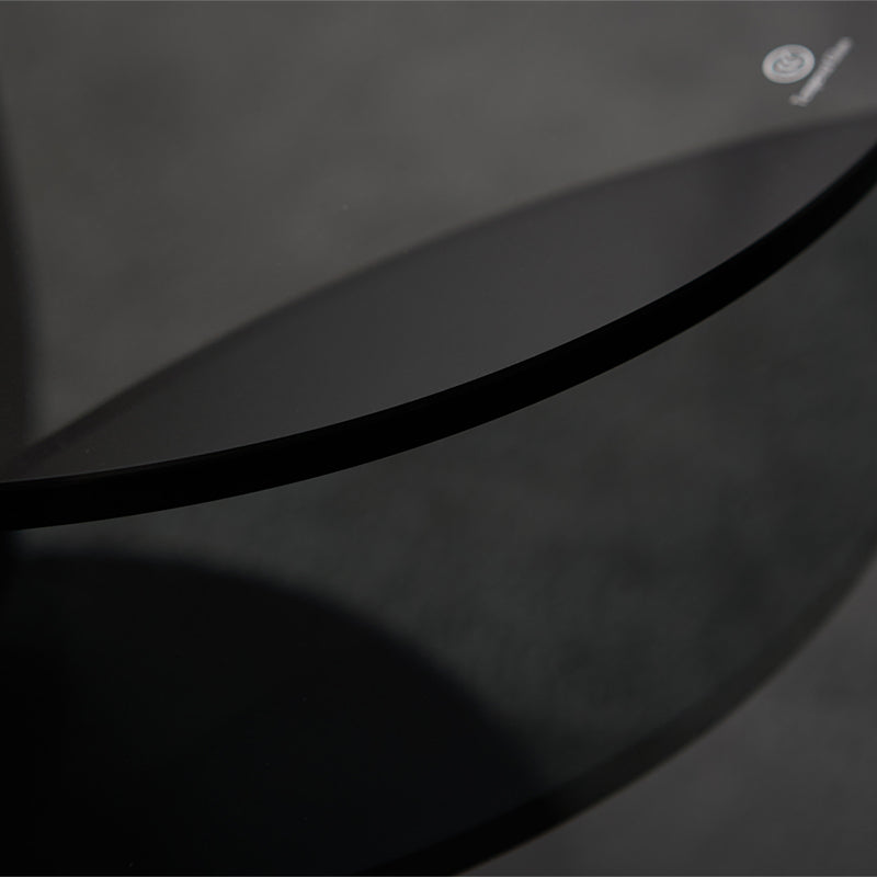 Glass Top Coffee Cocktail Table Black Coffee or End Table with 3 Legs