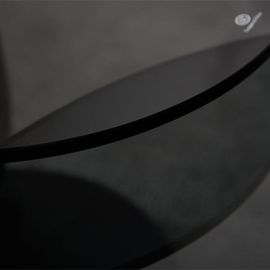 Mesa de café de cóctel de café de vidrio café negro o mesa de al final con 3 piernas