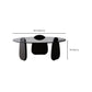 Glass Top Coffee Cocktail Table Black Coffee or End Table with 3 Legs