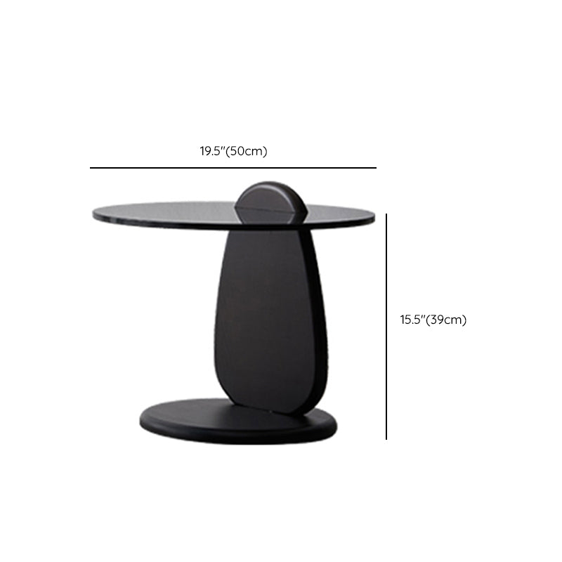 Glass Top Coffee Cocktail Table Black Coffee or End Table with 3 Legs