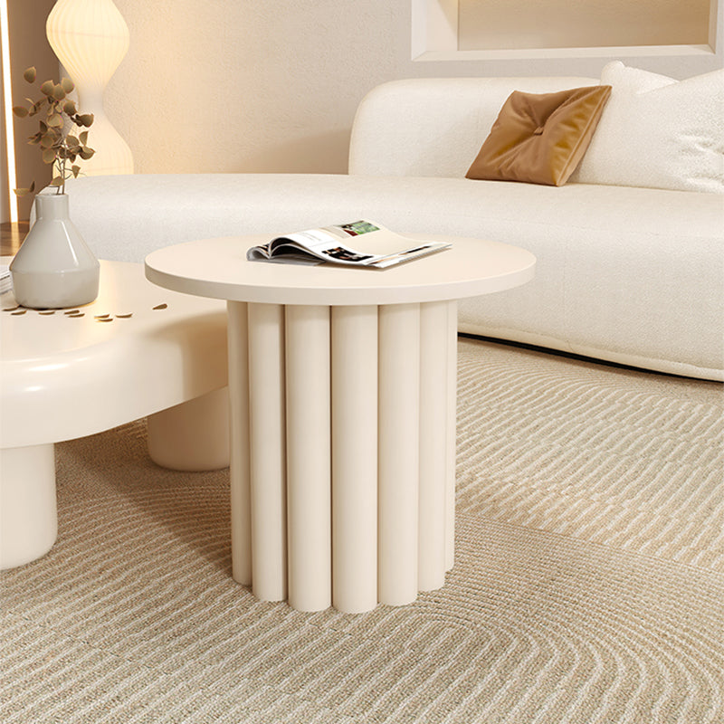 Contemporary Cocktail Table White Wooden Coffee Cocktail Table