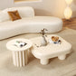 Contemporary Cocktail Table White Wooden Coffee Cocktail Table