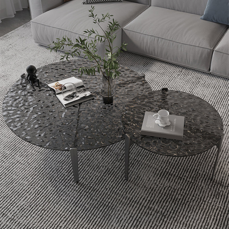 Glass Top Coffee Cocktail Table Coffee or End Table with 3 Legs Clearhalo 'Coffee & Accent Tables' 'Coffee Tables' 'coffee_tables' 'furn' 'furn_coffee_tables' 'Furniture' 'Living Room Furniture' 7534393