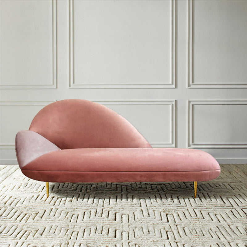 Contemporary Velvet Chaise Lounge Couch One Armed Lounge Chair