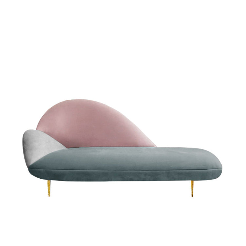 Contemporary Velvet Chaise Lounge Couch One Armed Lounge Chair