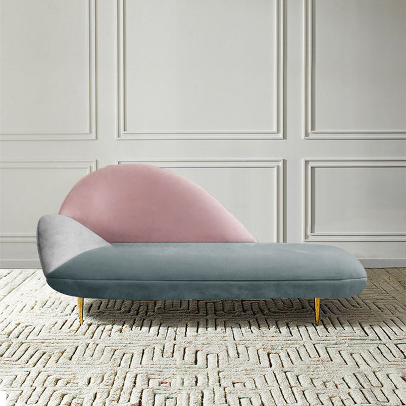 Contemporary Velvet Chaise Lounge Couch One Armed Lounge Chair